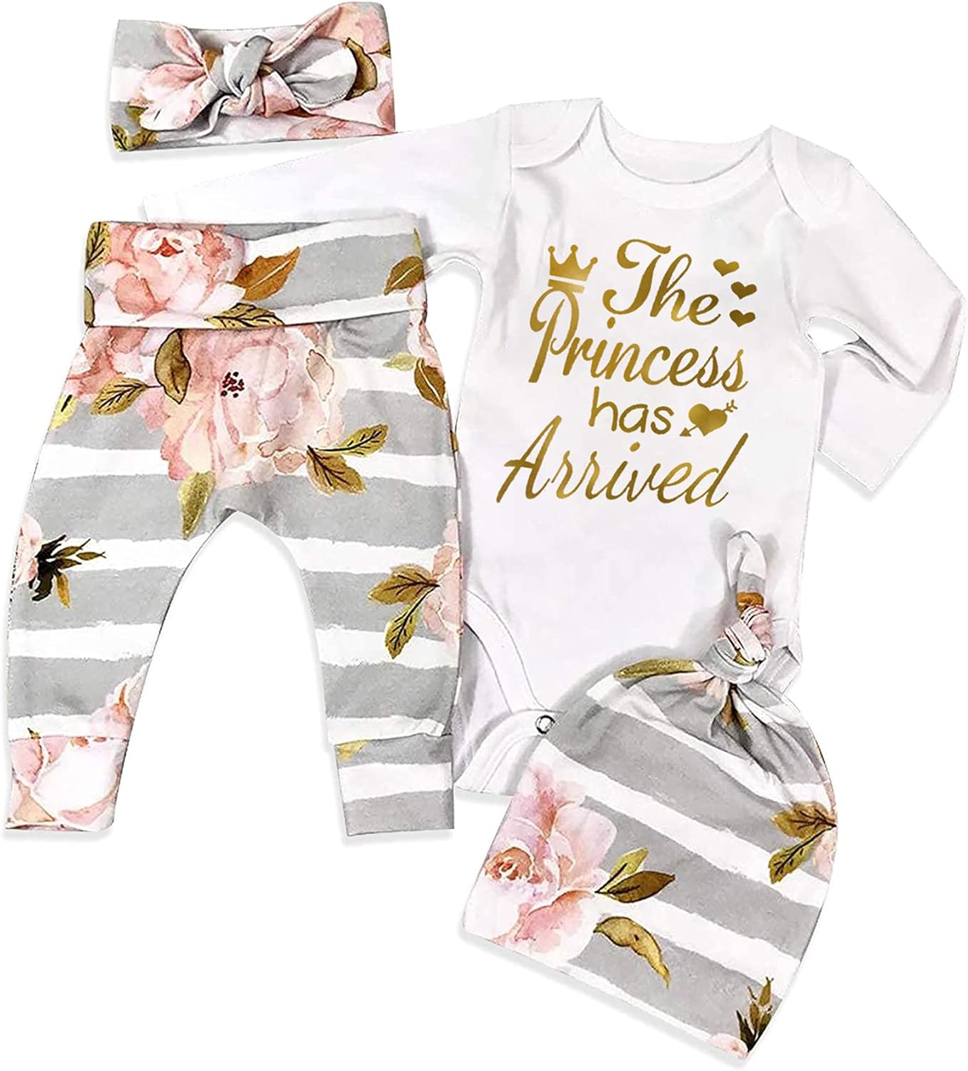 Newborn Baby Girl Clothes Im New Here Infant Newborn Outfit Cute Toddler Baby Girl Outfits 4PC Set