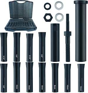 18pcs 95400 in-Line Dowel Pin Puller Master Set Includes Both SAE and Metric Collets,Efficient Dowel Pin Puller Tool, Safe and Effective, Contains 18 Tools