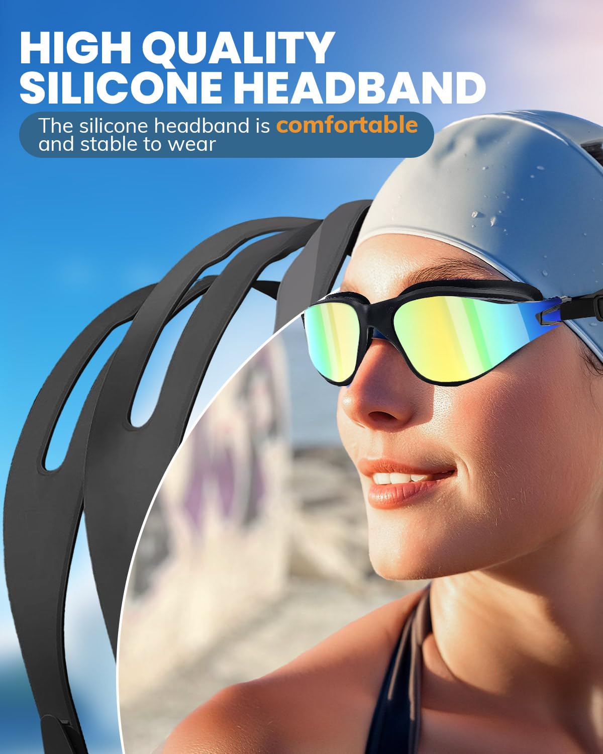 Swimming Goggles 2 Pack, Professional Anti Fog No Leaking UV Protection Swim Goggles for Women Men Adult Youth