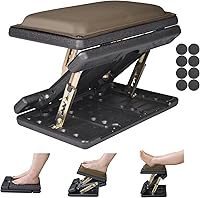Vista 11 de Reposapiés ajustable con cojín de espuma extraíble, reposapiés debajo del escritorio con cuentas de masaje para automóvil, hogar, taburete