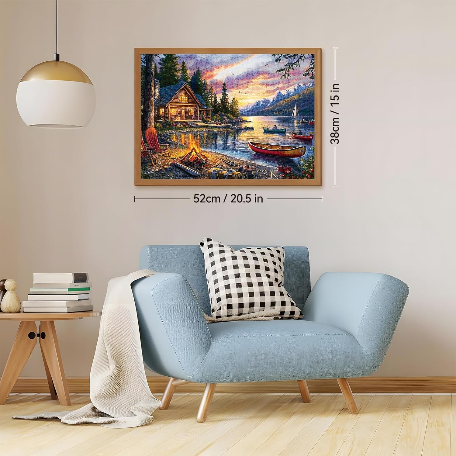 Jigsaw Puzzle for Adults 500 Pieces – 500 Piece Puzzle with Scenic Cabin, Interlocking Adult Puzzles, Letter Clues, 1:1 Poster, Home Decor Gift | 20.5 x 15 in