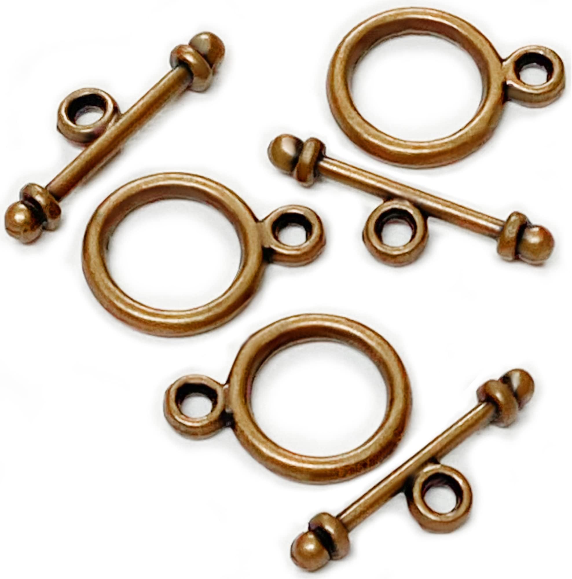 Copper Toggle Jewelry Clasps Necklace Toggle Clasp Silver Toggle Clasps for Jewelry Making Kit Jewelry Clasps Beads for Bracelets Making Necklace Clasps and Closures Multiple Necklace Clasp 130 Sets