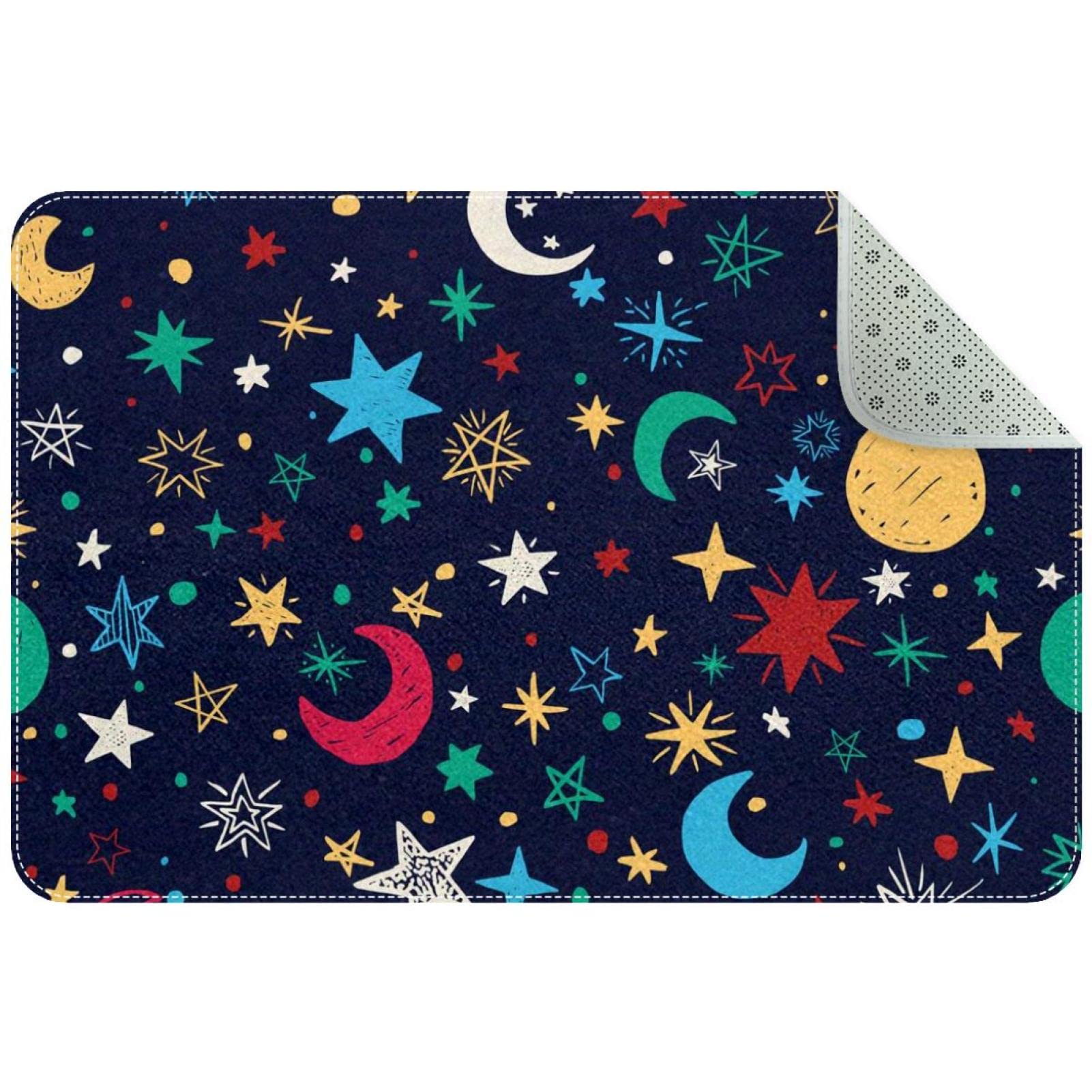 Tapis bleu marine lune étoile pour stopper la saleté de l'entrée
