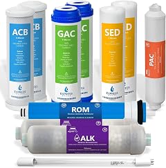 Express Water 1 Year Reverse Osmosis System Filter Set 11 Filters with 100 GPD RO Membrane Carbon GAC