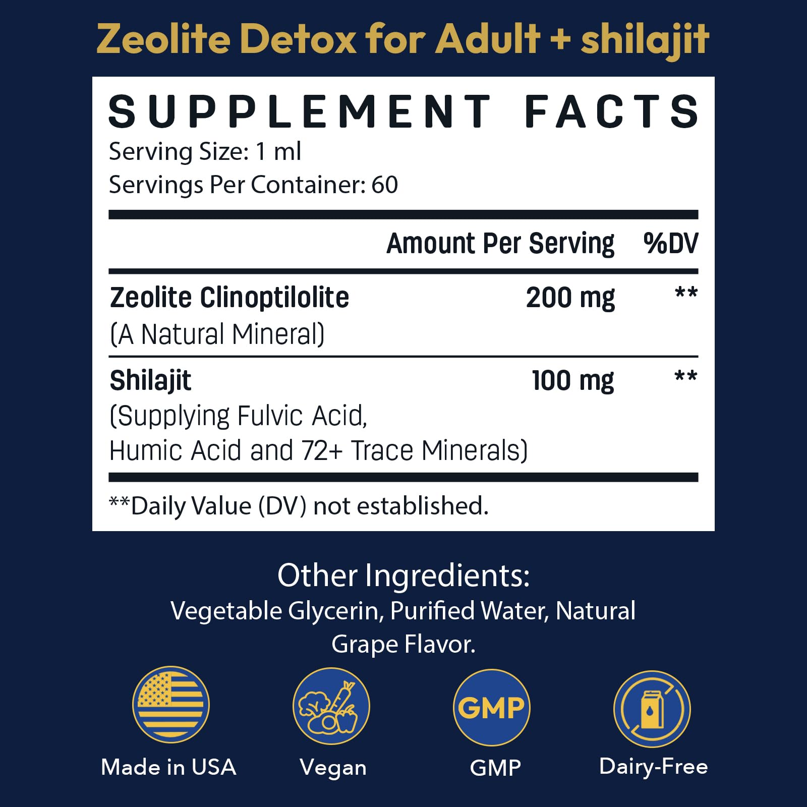 Rhytherolixian Zeolite Detox | Heavy Metal Detox & Shilajit Mineral | Fulvic Humic Acid | Grape Flavor | Vegan Liquid Drops Supplement (2 fl oz) — Amazon image 2