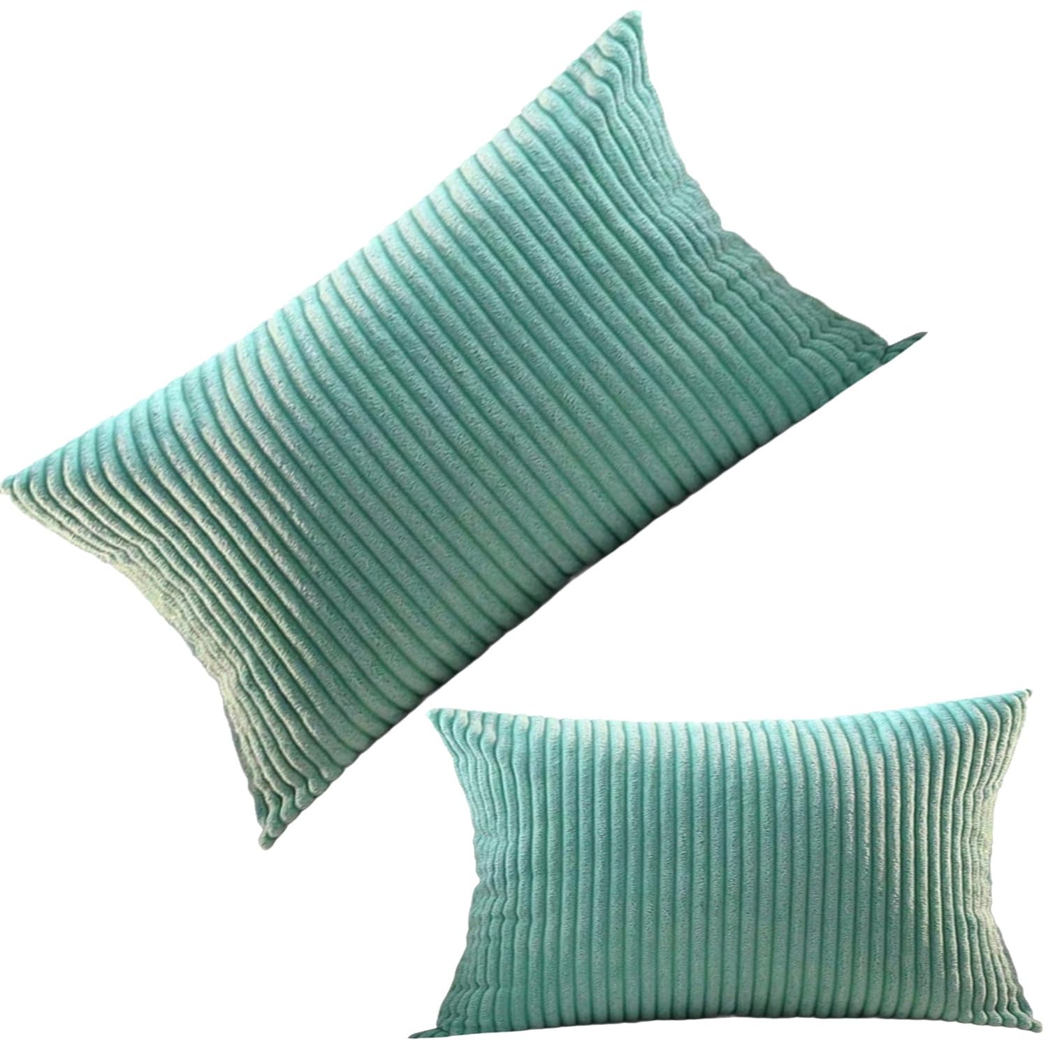 ILiemao 2 Pack Corduroy Soft Decorative Square Rectangle Throw Pillow Cover 60x60 50x70 80x80 cm Cushion Covers Pillowcase, Home Decorations for Sofa Couch Bed Chair(W15,2pcs 30x50cm)