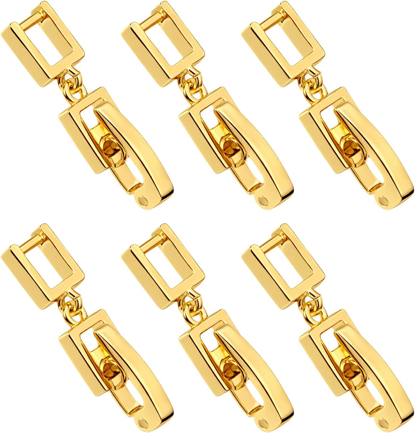 6Pcs Gold Bracelet Extender, Necklace Extender Jewelry Clasps Women Foldover Clip Link Extensions for Necklace Extension Bracelet Extension Women's Jewelry Making Repair Kit
