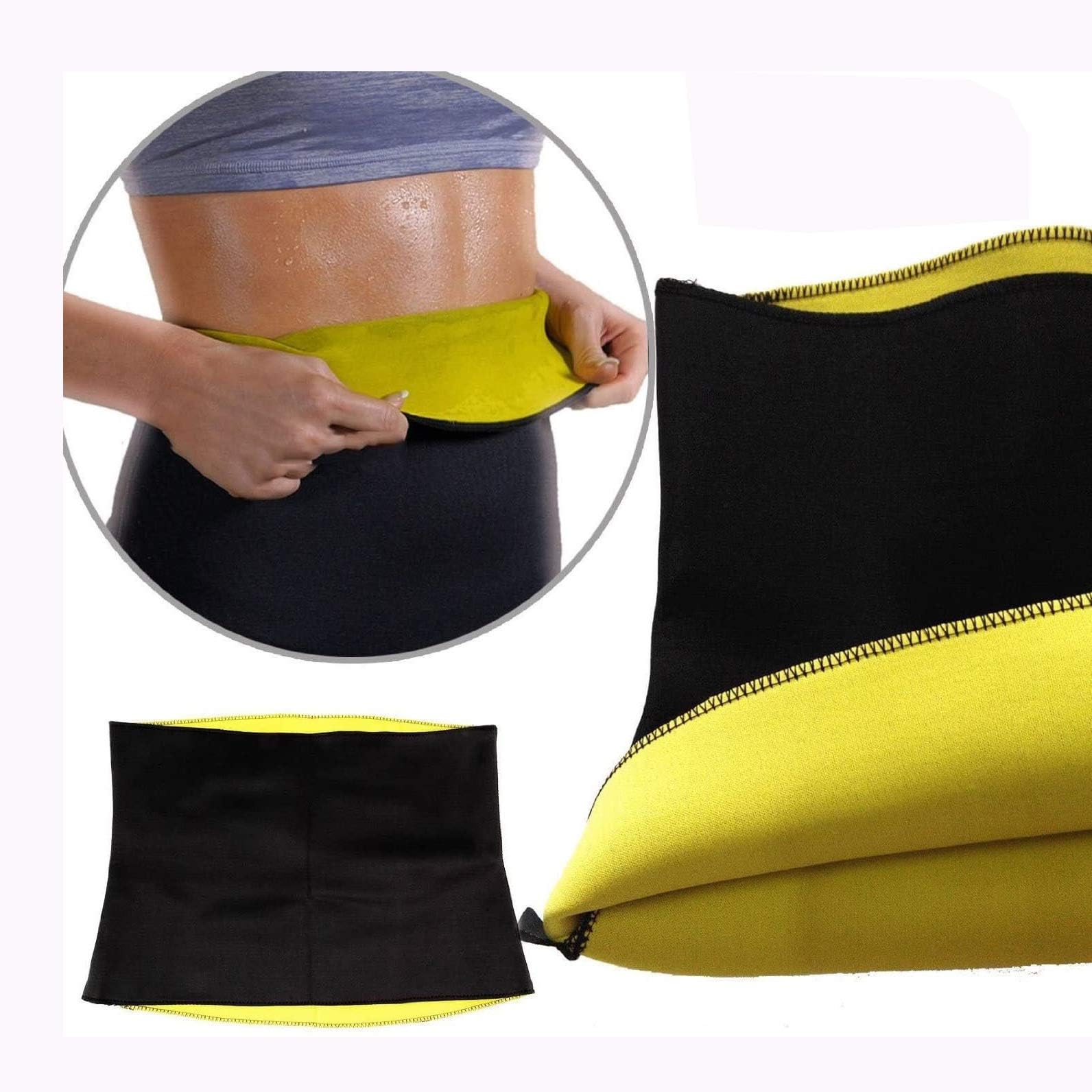 Body Hot Waist Shapers Sweat belt - Hot - Slimming and Fitness Flat Stomach Neoprene Bodyshaper Wrap Yoga Fitness firm corset- Size S,M,L,XL, XXL,(Leave the Massage for Size)