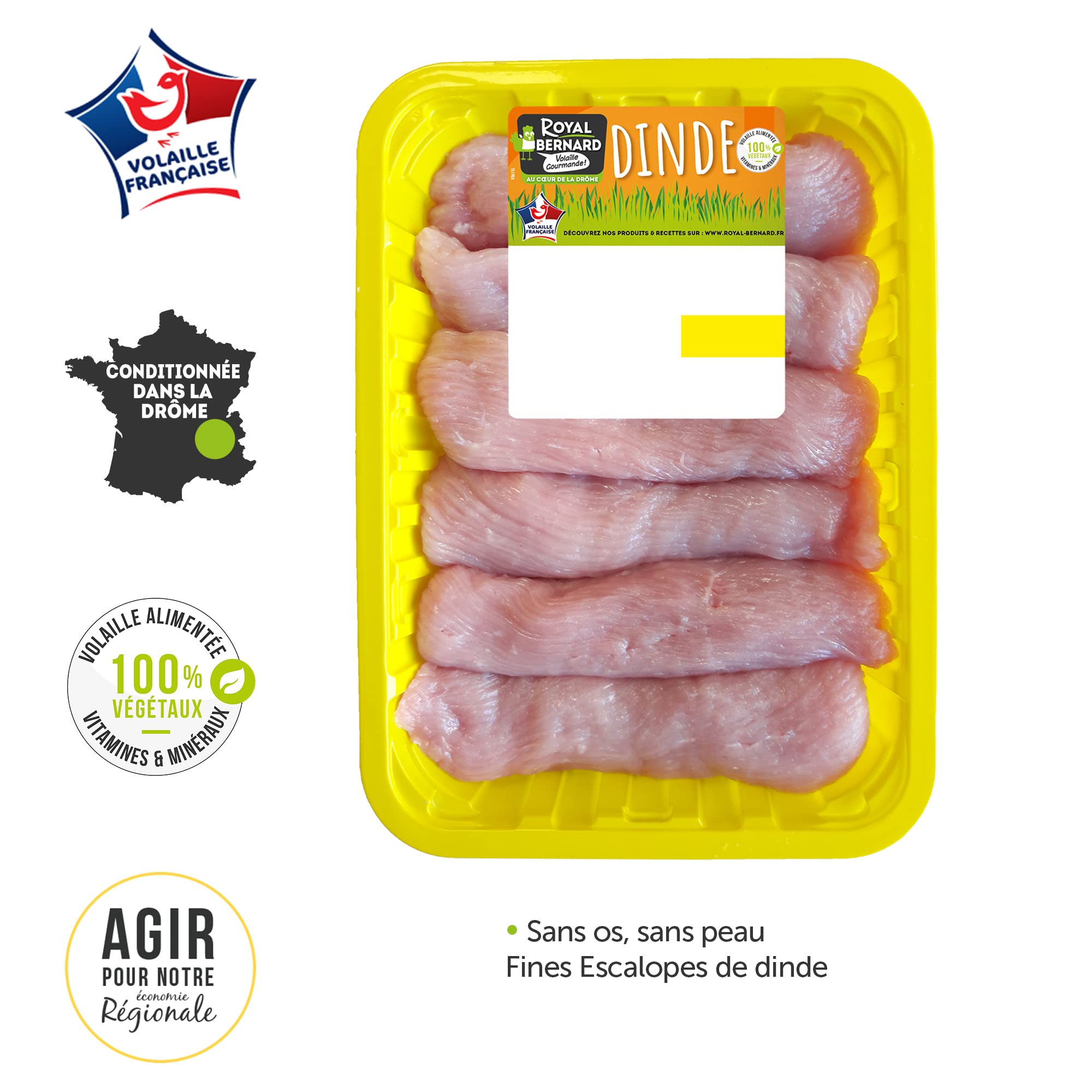 Royal Bernard - Assortiment Découverte - 2 Cordons bleus de volaille + une poêlée de cubes de poulet marinés à l'ail des ours + 2* filets de poulet + 4* cuisses + 6* escalopes de dinde