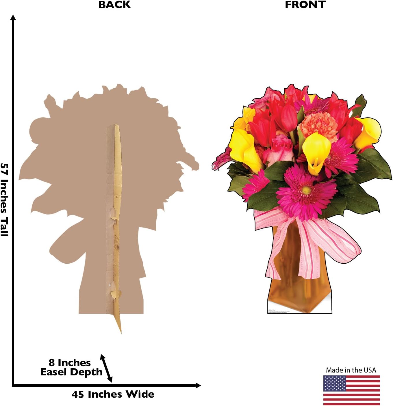 Cardboard People Bouquet of Flowers Life Size Cardboard Cutout Standup