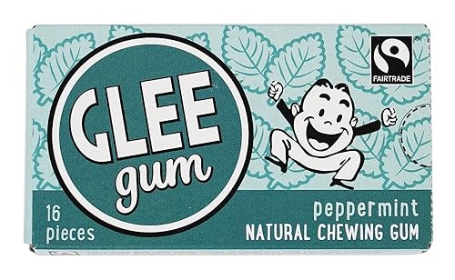 Glee Goma de mascar totalmente natural, menta, 16 unidades (paquete de 3)