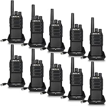 Retevis NR610 Walkie Talkies for Adults, PMR446 Professional Two Way Radio, AI Noise Cancelling, 1200mAh, HD Audio, VOX, USB-C Rechargeable Walkie Talkies for Schools, Logistics (10 Pcs, Black)