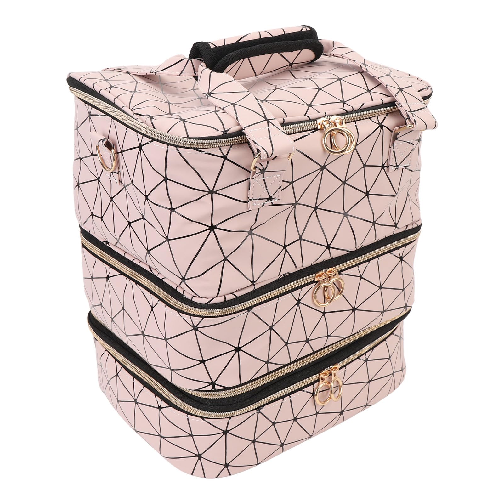 Borsa Organizer 84 Bottiglie, Custodia per Nail Kit per Unghie Staccabili a 3 Strati, Borsa a Tracolla per Attrezzi per Trucco, Articoli Toeletta, Artisti Professionisti