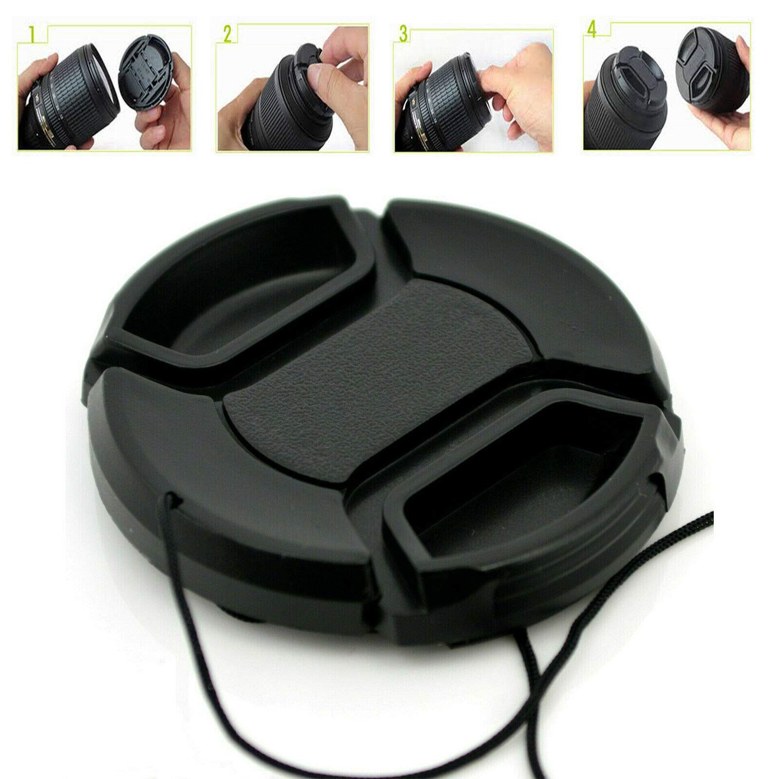 Capuchon D'objectif D'appareil Photo, 52 Mm De Diamètre, Capuchon De Protection à Clipser, Compatible Avec Nikon, Canon, Sony, Sigma, Tamron, Olympus, Fujifilm, Housse Universelle D'appareil Photo - Foto 7