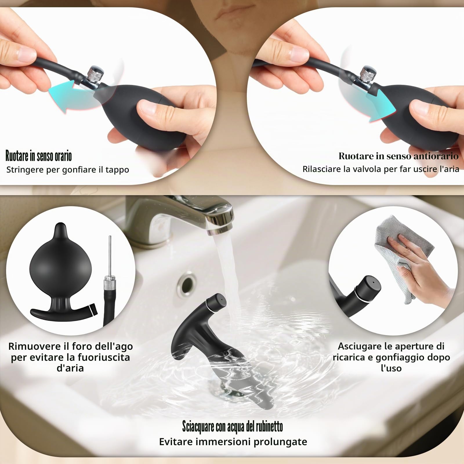 AMAZBEE Silicone gonfiabile Butt Plugs per l'espansione anale Elettrico Prostata e G-spot dispositivi di stimolazione indossabili AnalPlugs Anus Expander