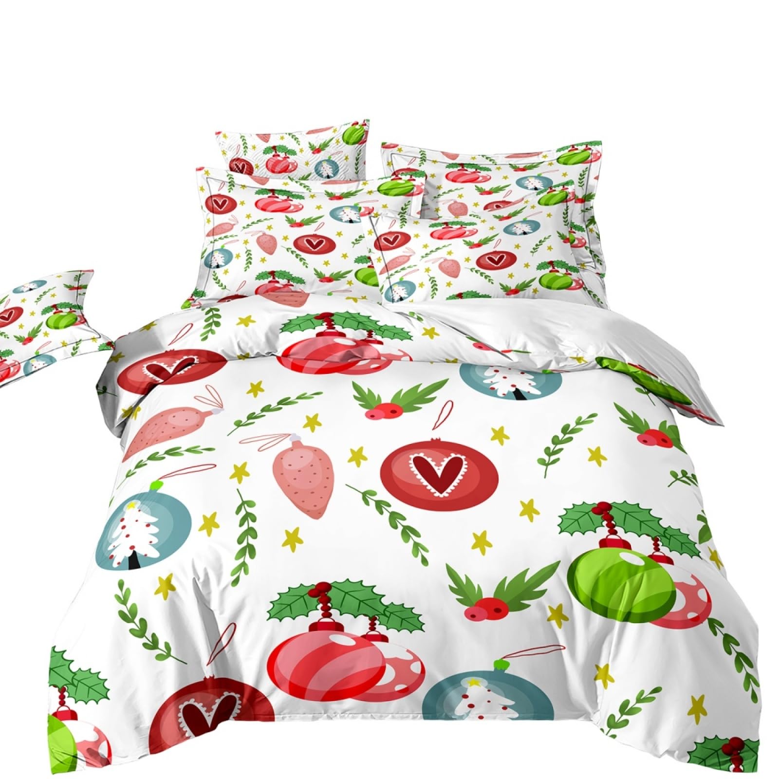 Double Duvet Set Christmas Leaves Bedding Double Bed Set