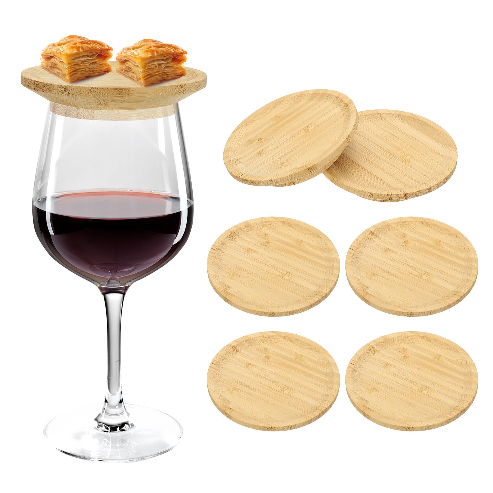 Couvercle de verre à vin charcuterie 10.2cm planche apéritif bois