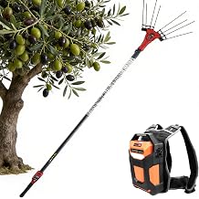 Cordless Electric Fruit Tree Shaker,Electric Pole Olive Harvester with Dual Speed & 5.7-9.8ft Telescopic Pole, Backpack Motorized Fruit Harvester for Commercial & Home Use 250W