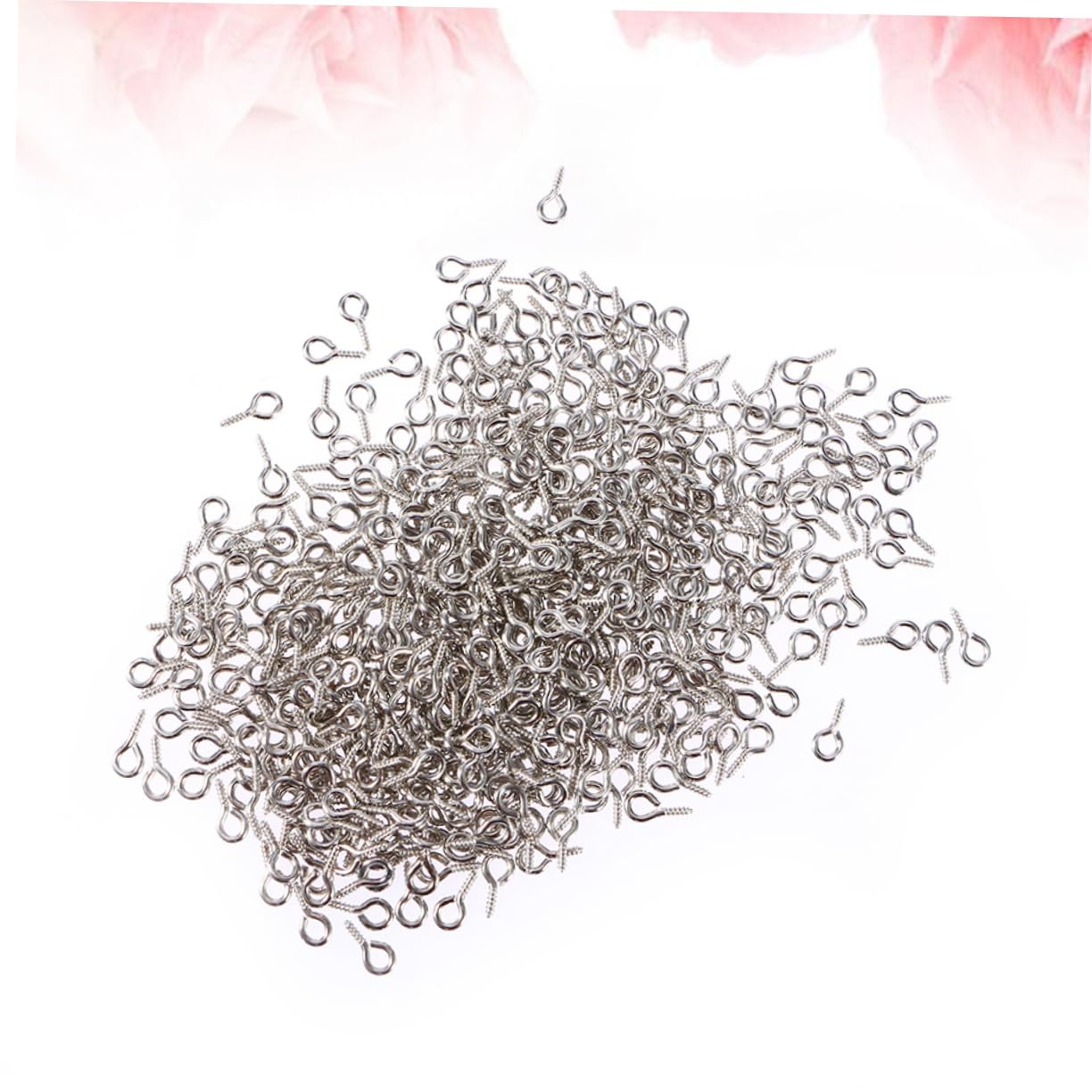 Generic 600 Pcs Creative Screw Eye Pin Mini Screw Pins Fashion Jewelry Accessories Screw Peg for Crafting, 0.45X1cmx2pcs, Silverx2pcs, 4404XWJUER1943R