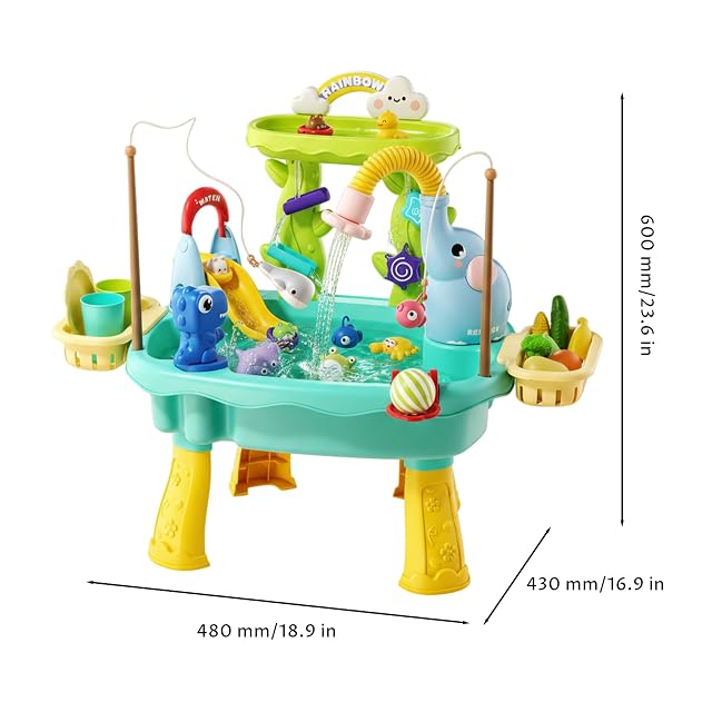 Foto 6 de 6 de Tapallmy Mesa freática Ideal para niños Mesa de Juegos acuáticos 6 en 1 de 2 Juguetes para niños Azules…