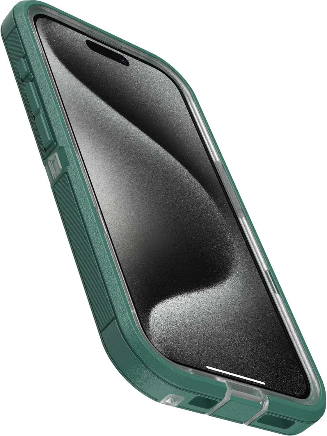 OtterBox iPhone 15 Pro (Only) Defender Series XT Clear Case - Velvet Evergreen (Clear), screenless, Rugged, Snaps to MagSafe, Lanyard Attachment