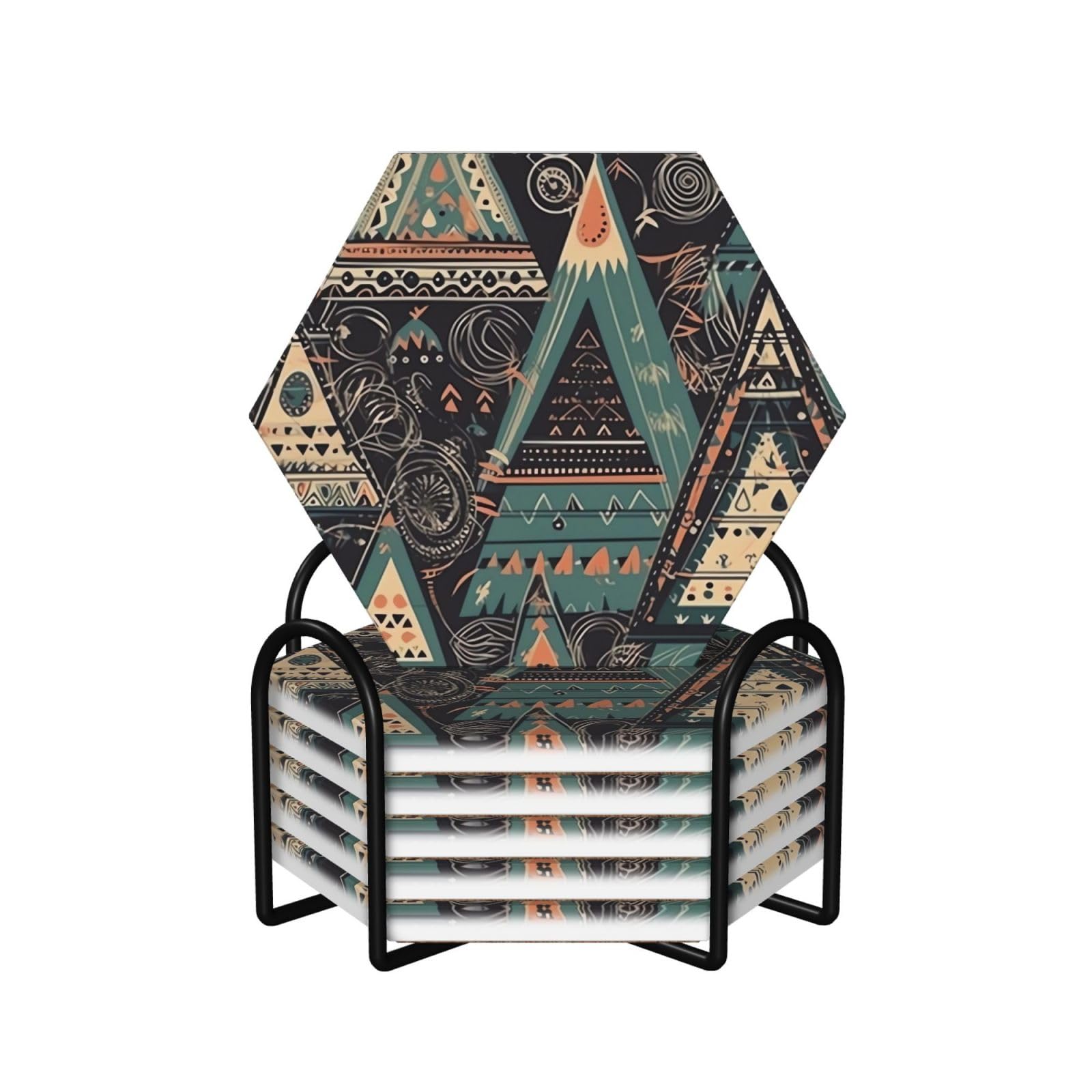 Dessous de verre motif tribal élégant, une idée cadeau utile pour une pendaison de crémaillère