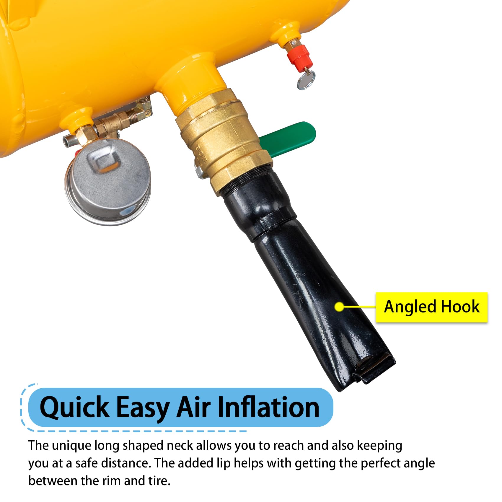 Parts-Diyer Compact Bead Seater 10 Gallon High Air Tire Inflator Blaster for Truck Tractor, Yellow