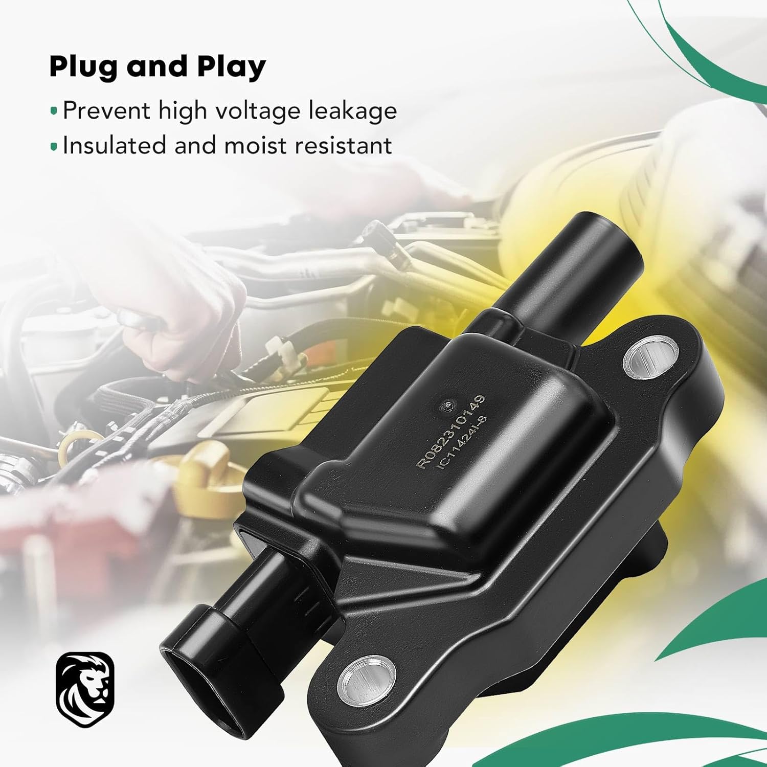 YHTAUTO 8PCS Square Ignition Coil Pack Fits for Cadillac Chevy GMC Silverado Suburban Avalanche Camaro Express Impala Colorado Savana CTS 5.3L 6.0L V8, Replace 12570616, 12611424