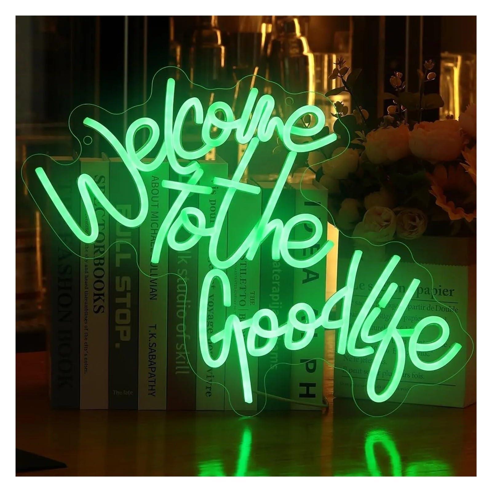 Decoración Lámparas Bienvenido Al Letrero De Neón Good Life