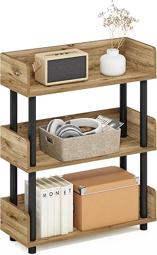 Miniatura 94 de Furinno Turn-N-Tube - Estantes de almacenamiento, estante para libros de 3 niveles, estante esquinero, estantes abiertos sin herramientas, para