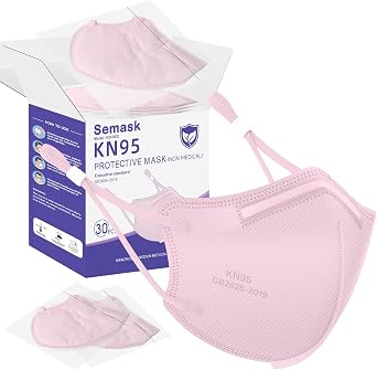 KN95 Adjustable Masks 30 Pack, Individually Wrapped Disposable Respirator Masks with Adjustable Ear Loops