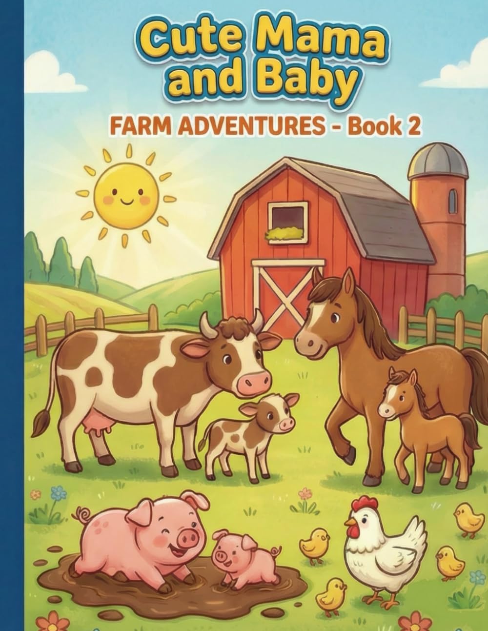 Cute Mama and Baby Animal Adventures: Farm Adventures Book 2 (Cute Mama and Baby Animal Adventures Coloring Books)