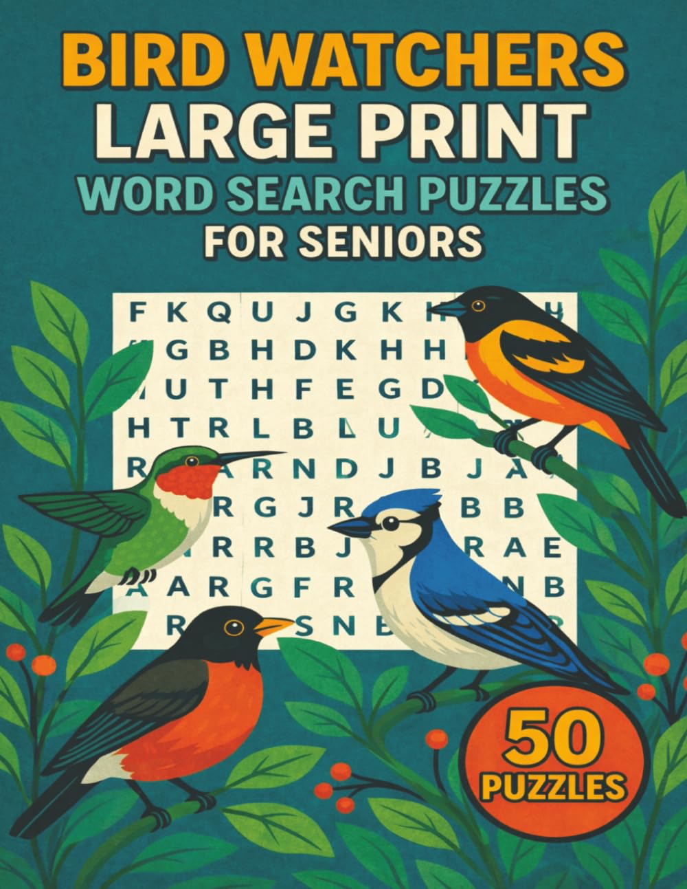 Bird Watchers Large Print Word Search for Seniors: Gentle on the Eyes, Full of Fun—Large Print Bird Word Searches for Senior Bird Lovers
