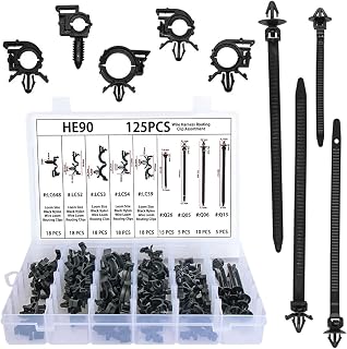 Surtido de 125 Bridas de Nailon for Cables de Coche, de Color Negro, aptas for GM y Mazda 90672-SA0-0030 8911497