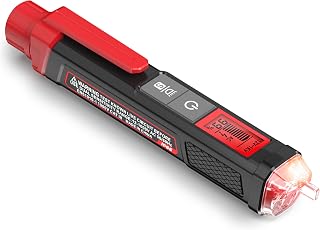 KAIWEETS HT100s Non-Contact Voltage Tester: Dual Range 12-1000V AC, LCD Signal Percentage, Live/Null Wire Detector, Buzzer Alarm