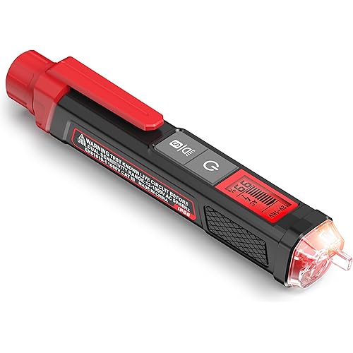 KAIWEETS Voltage Tester/Non-Contact Voltage Tester with Signal Percentage, Dual Range AC 12V/70V-1000V, Live/Null Wire Tester, Electrical Tester with LCD Display, Buzzer Alarm, Wire Breakpoint Finder