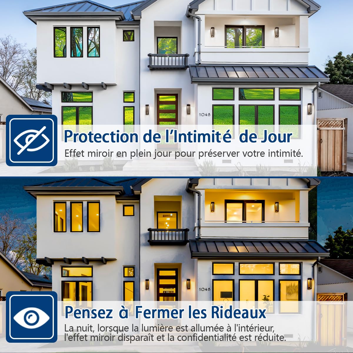 Zindoo Film Fenetre Anti Regard Film Anti Chaleur 105×200cm Film Miroir avec Kit de Pose Anti UV Bon Effet Miroir Protection de la Vie Privée Protéger du Soleil pour Fenêtre Maison Bureau Magasin