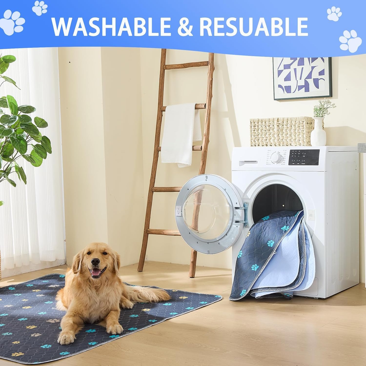 Waschbar Haustier-Urinunterlage, 2er Pack iederverwendbare Inkontinenzmatte für Haustiere, Schnell Absorbierend Welpeneinlagen für Hunde, Katzen, Kaninchen und Meerschweinchen(60 x 45 cm, 2 Stück Waschbar Haustier-Urinunterlage, 2er Pack iederverwendbare Inkontinenzmatte für Haustiere, Schnell Absorbierend Welpeneinlagen für Hunde, Katzen, Kaninchen und Meerschweinchen(60 x 45 cm, 2 Stück
