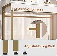 Vista 6 de GreenForest Vanity Desk with 2 Drawers,47 inch White Desk with Glossy Desktop Easy Clean,Makeup Dressing Table with Metal Gold Legs for Home Office