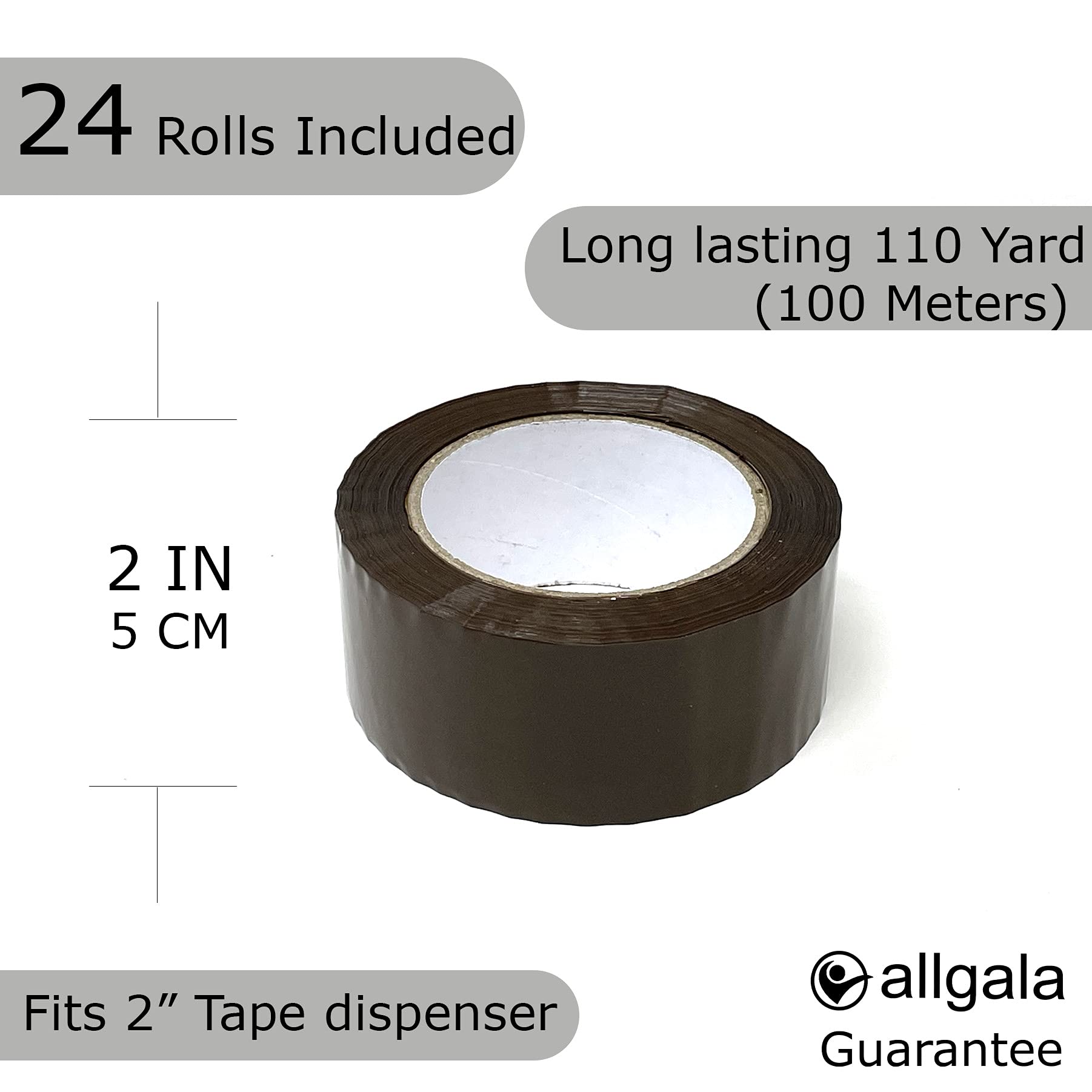 Allgala Taśma uszczelniająca do kartonów o dużej wytrzymałości Pack-Tan-(36-rolkowy) 5 cm x 110-TP10012
