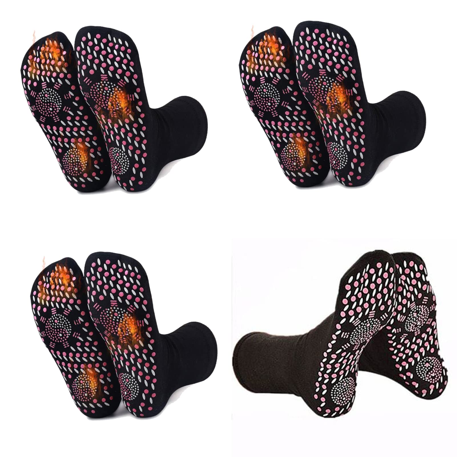 TYJH Hiking Heated Socks, Electric Socks, Self Heating Socks, Magnetic Socks, Comfortable Breathable Massage Anti-Freezing Warm Foot Socks Outdoor Skiing