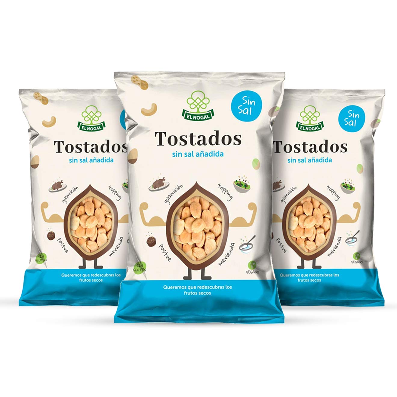 EL NOGAL Frutos Secos Almendra Repelada Tostada Sin Sal Bolsa, 100 g