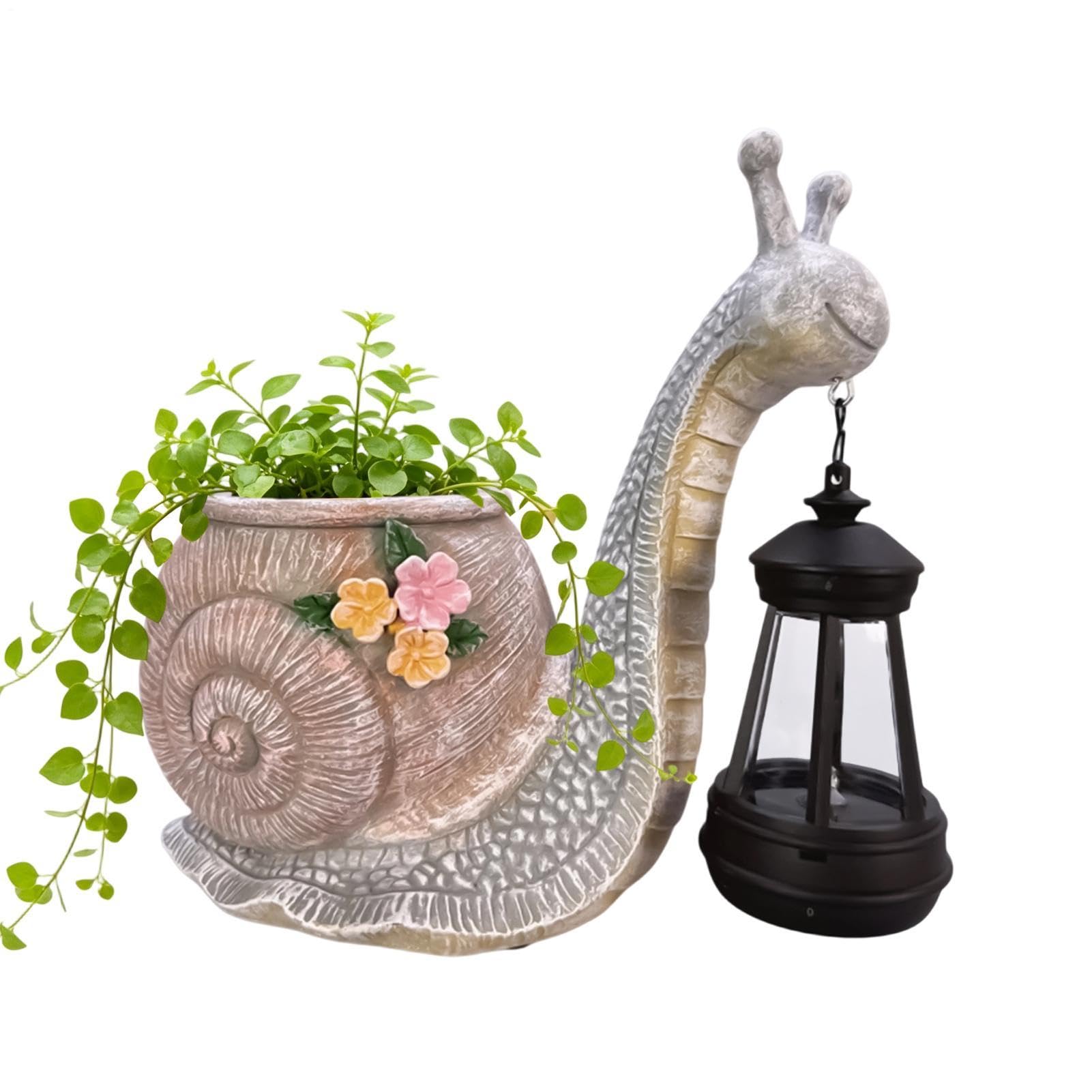 Fioriera Con Luce Solare Vaso per fiori in resina a forma di | Vasi da Fiori a Forma Animale Adatto per Esterno Porta d'Ingresso Patio Deck Scale Prato Giardino Terrazza