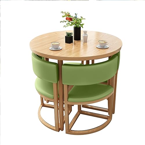 Vista 20 de Mesa de cocina y sillas para 4, juego de mesa redonda de comedor para 4, mesa de negociación de conferencias pequeñas, 1 mesa y 4 sillas, mesas