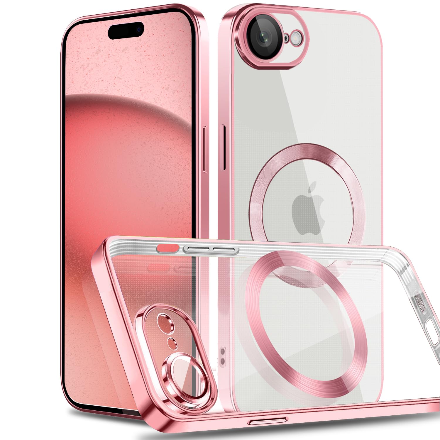 Amazon.co.jp: MuZiF iPhone 16e 用 ケース クリア メッキ加工 Magsafe