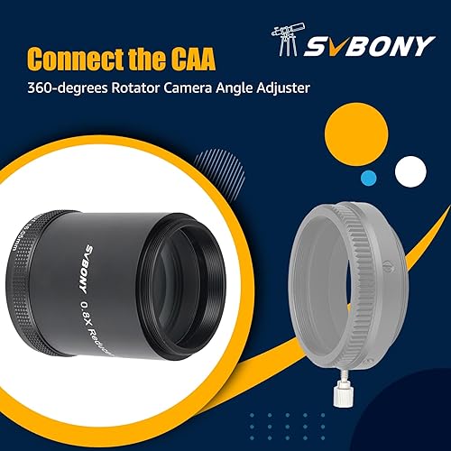 Miniatura 8 de SVBONY SV209 Aplanador de campo, reductor focal 0.8X, corrige la curvatura de campo y un campo de visión más amplio, accesorios para telescopio para