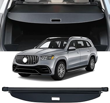 Retractable Cargo Cover Compatible with 2021-2025 Mercedes Benz GLS-Class SUV AMG GLS 63 450 Trunk Cover Rear Trunk Security Cover Shielding Shade GLS Cargo Cover 2021 2022 2023 2024 2025