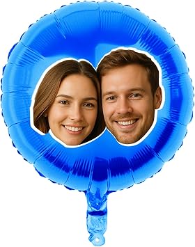 20 Pcs18 inch Custom Foil Balloons with Picture Heart, Star, or Round Personalized with Photo, Text, or Logo Full-Color Print for Birthday, Memorial, Party, or Event Decor round