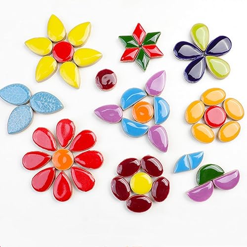 Miniatura 6 de Azulejos de mosaico de cerámica de gotas de lluvia de 1.1 libras para manualidades, decoración del hogar, 0.47 x 0.75 pulgadas, kits de azulejos de