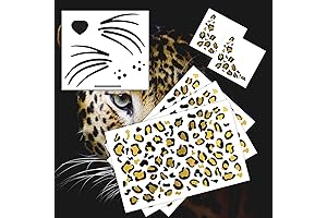 Leopard Face Temporary Tattoo Pack (Black & Gold)